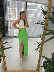 Gk 1056 Yeşil Pareo Pamuklu Etek