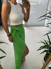 Gk 1056 Yeşil Pareo Pamuklu Etek