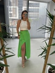 Gk 1056 Yeşil Pareo Pamuklu Etek