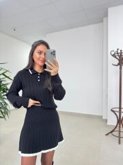 Ry 0005 Polo Yaka Etekli Siyah Takım