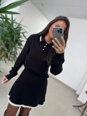 Ry 0005 Polo Yaka Etekli Siyah Takım