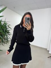 Ry 0005 Polo Yaka Etekli Siyah Takım