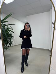 Ry 0005 Polo Yaka Etekli Siyah Takım