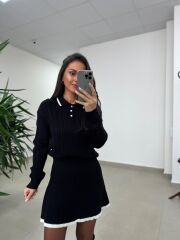 Ry 0005 Polo Yaka Etekli Siyah Takım