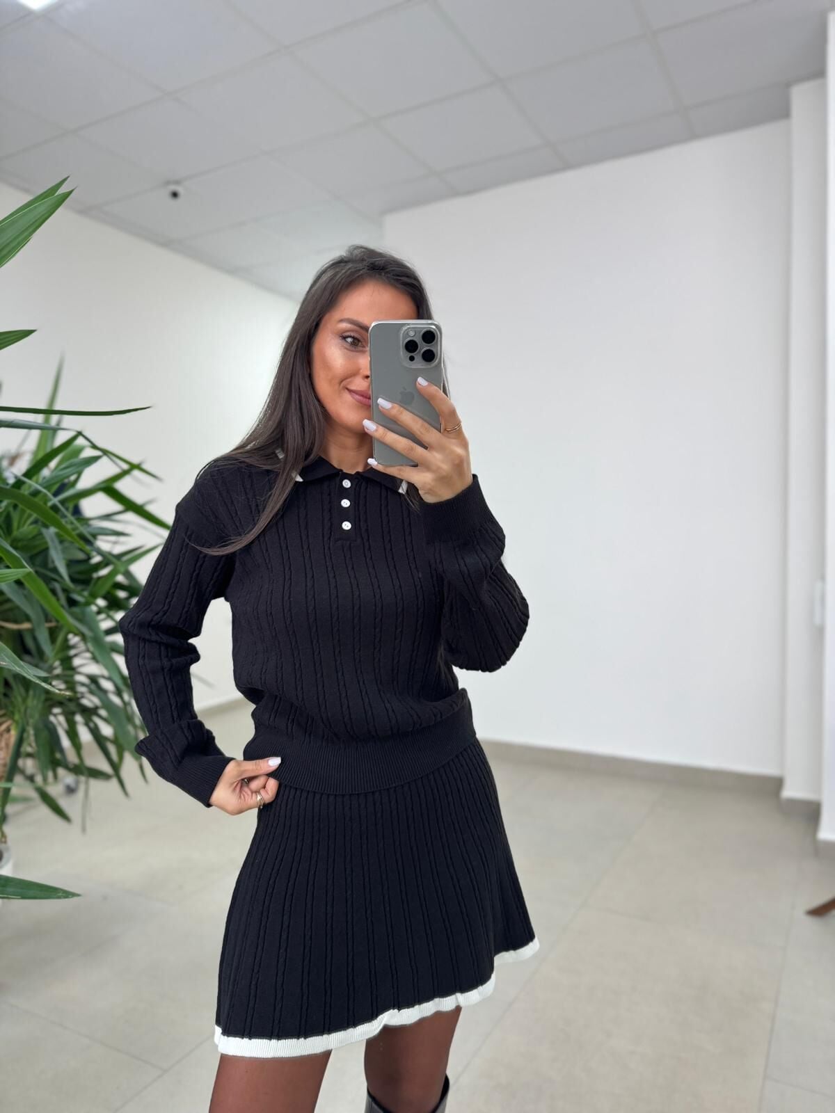 Ry 0005 Polo Yaka Etekli Siyah Takım