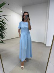 Ms 257 Nevürlü Modal Bebe Mavi Elbise