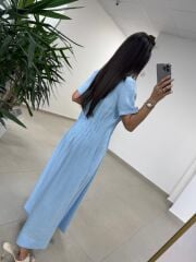 Ms 257 Nevürlü Modal Bebe Mavi Elbise