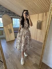 Vatkalı kahve kesit detaylı keten elb