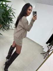 Ml 10163 Selanik Örgü Vizon Takım