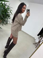 Ml 10163 Selanik Örgü Vizon Takım