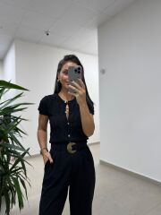 Bb 29821 Modal Dokulu Siyah Pantolon