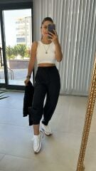 Sg Black Zippered Leg Trousers