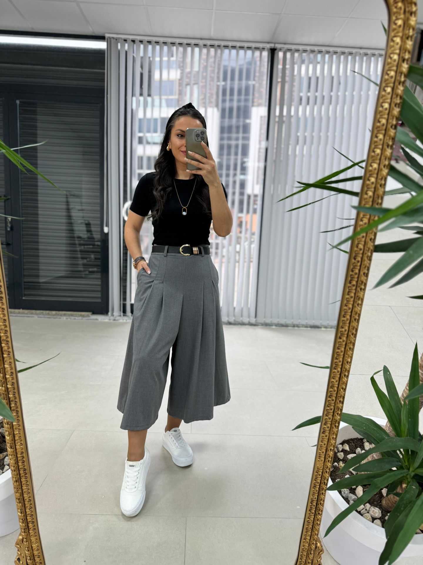 Ms Anthracite Skirt Trousers