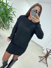 Ml 10163 Selanik Örgü Siyah Takım