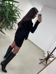 Ml 10163 Selanik Örgü Siyah Takım