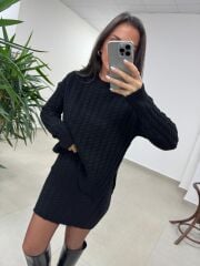 Ml 10163 Selanik Örgü Siyah Takım