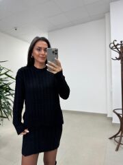 Ml 10163 Selanik Örgü Siyah Takım