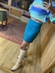 Emerald boucle skirt