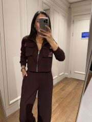 Art 6005 Fermuarlı Acı Kahve Modal Takım