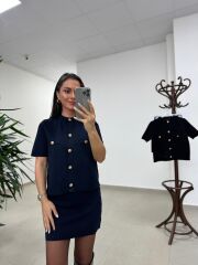 Ry 0008 Laci Gold Düğmeli Çelik Triko Takım