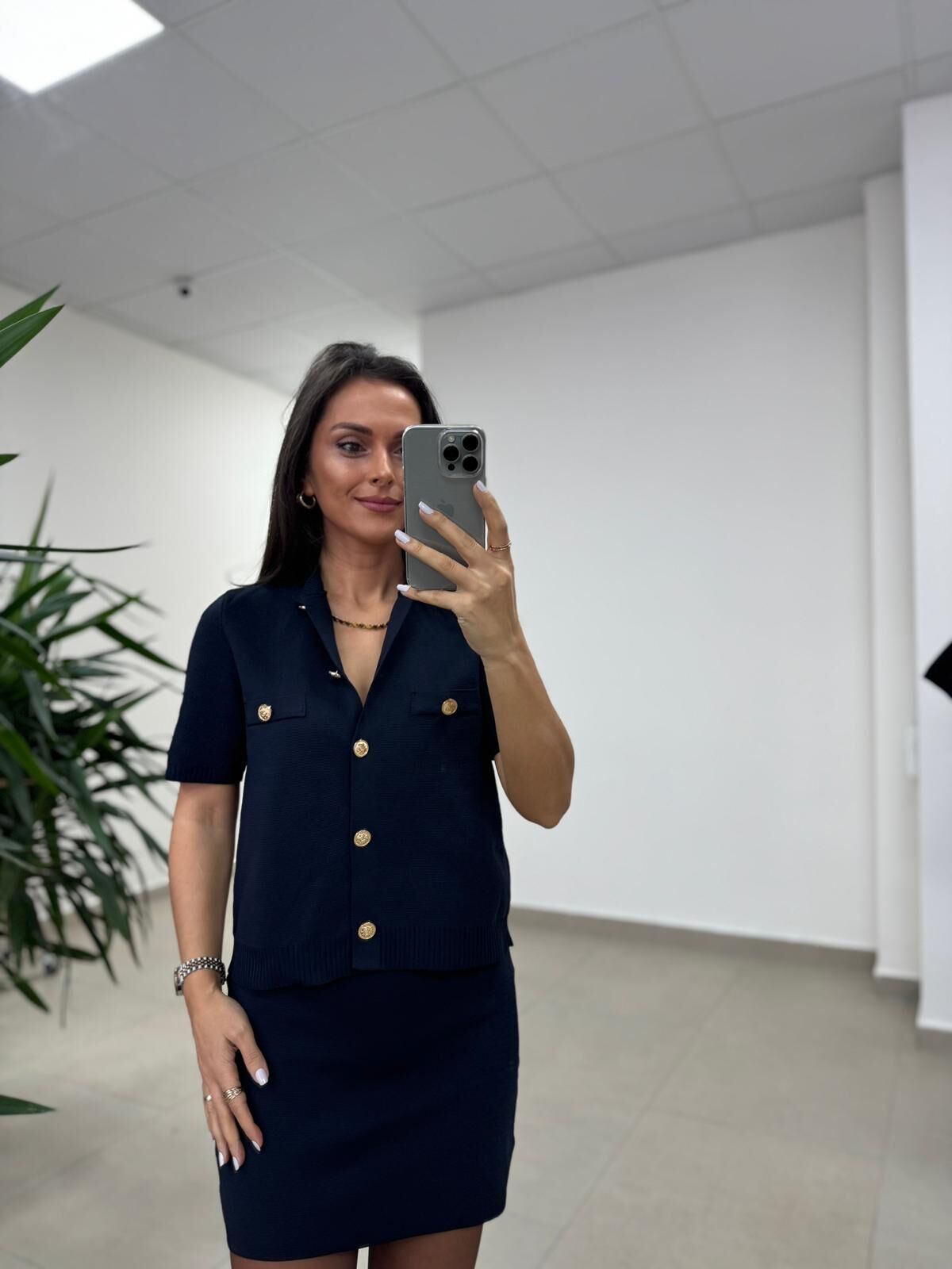 Ry 0008 Laci Gold Düğmeli Çelik Triko Takım