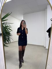 Ry 0008 Laci Gold Düğmeli Çelik Triko Takım