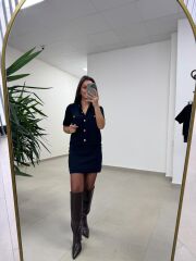 Ry 0008 Laci Gold Düğmeli Çelik Triko Takım