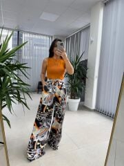 Cr 0213 Saten Renk Geçişli Pantolon