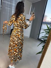 Orj. Marka Leopar Gömlek Elbise