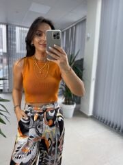 Cr 0213 Saten Renk Geçişli Pantolon