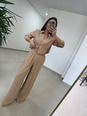 Fp 50960 Camel Üç Düğmeli Gömlekli Takım