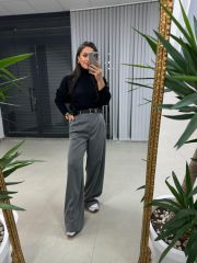 Tasarım Bağlama Detaylı Siyah Triko