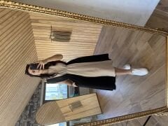 Ms Black beige piece padded aerobic dress