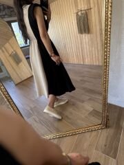 Ms Black beige piece padded aerobic dress