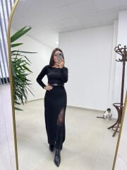 Ry 0144 Dantel Detaylı Triko Kalem Etek