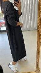 Dr Siyah Deri Detaylı Belmando Elbise