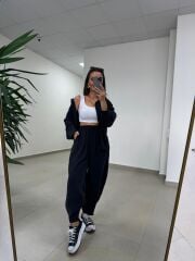 Fp 50957 Siyah Tensel Gömlek Pantolon Takım