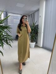 Dr 8292 Oil Polo Yaka Modal Elbise