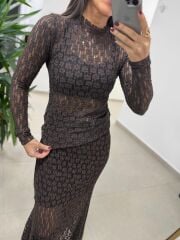 Bb 29710 Kahve Dantel Bluz