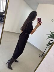 Po 2722 A.Kahve Balıkçı Yaka Kısa Kollu Elbise