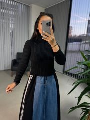 Dr 8052 Denim Detaylı Etek