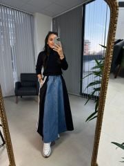 Dr 8052 Denim Detaylı Etek