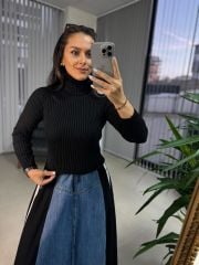 Dr 8052 Denim Detaylı Etek