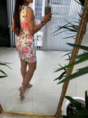 Ms 09 Pembe Güllü Kalem Elbise