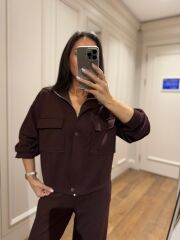 Art 3003 Çıtçıt Detaylı Acı Kahve Modal Takım