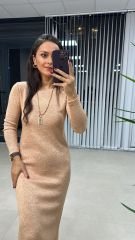 Somon Yumoş Triko Elbise