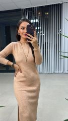 Somon Yumoş Triko Elbise