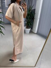 Dr 8292 Taş Polo Yaka Modal Elbise