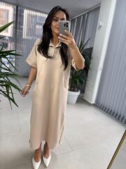 Dr 8292 Taş Polo Yaka Modal Elbise