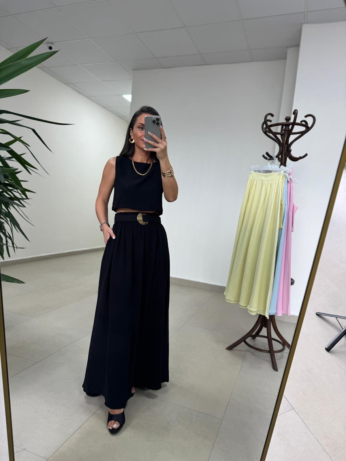 Ms 4000 Pamuk Keten Etekli Siyah Takım